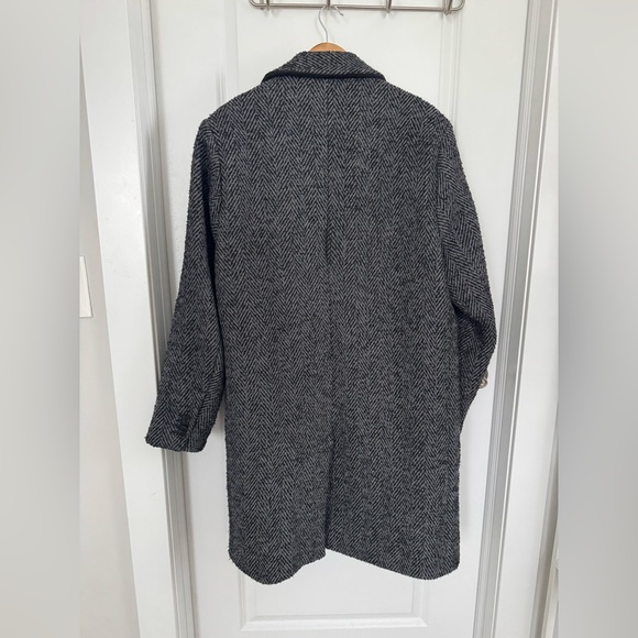 Abercrombie & Fitch Men's Black and Gray Wool Blend Top Coat - Picture 5 of 5